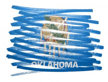 Flag illustration made with pen - Oklahoma