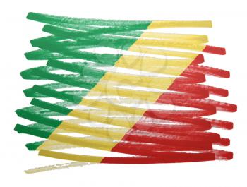 Flag illustration made with pen - Congo