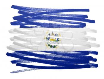 Flag illustration made with pen - El Salvador