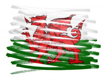 Flag illustration made with pen - Wales