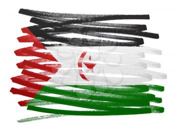 Flag illustration made with pen - Western Sahara