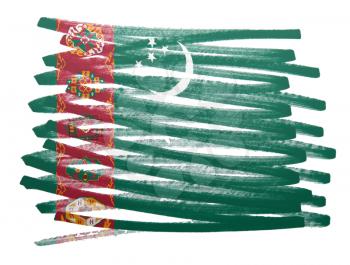 Flag illustration made with pen - Turkmenistan