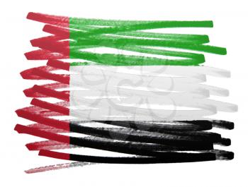 Flag illustration made with pen - United Arab Emirates