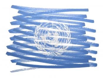 Flag illustration made with pen - United Nations