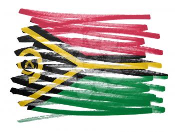 Flag illustration made with pen - Vanuatu