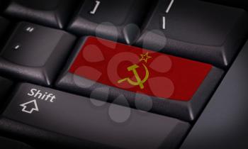 Flag on button keyboard, flag of USSR