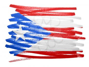 Flag illustration made with pen - Puerto Rico