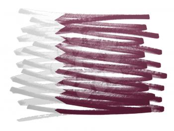 Flag illustration made with pen - Qatar