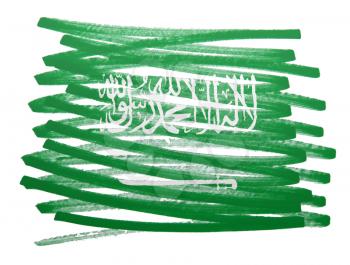 Flag illustration made with pen - Saudi Arabia