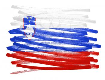Flag illustration made with pen - Slovenia
