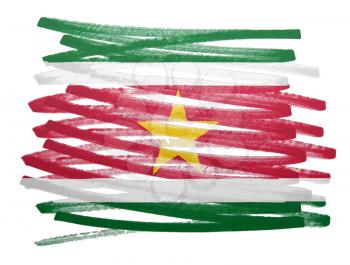 Flag illustration made with pen - Suriname