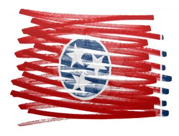 Flag illustration made with pen - Tennessee