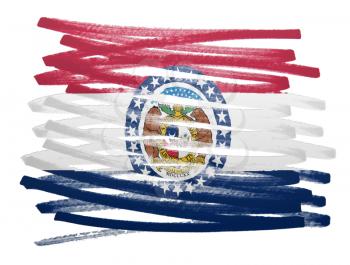 Flag illustration made with pen - Missouri