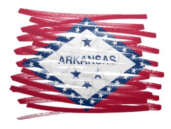Flag illustration made with pen - Arkansas