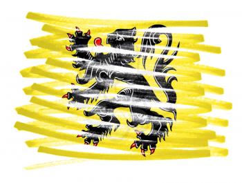 Flag illustration made with pen - Flanders