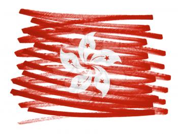 Flag illustration made with pen - Hong Kong