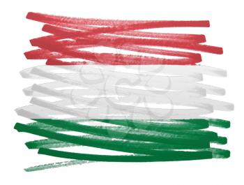 Flag illustration made with pen - Hungary