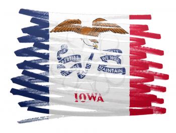 Flag illustration made with pen - Iowa