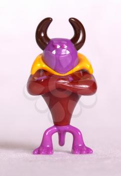 Funny devil made of plasticine isolated over white