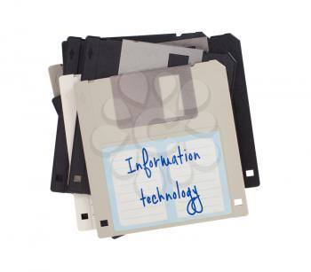 Floppy disk, data storage support, isolated on white - Information technology
