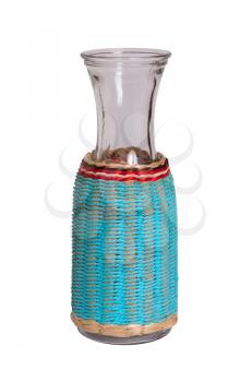 Unique glass vase, isolated on white background