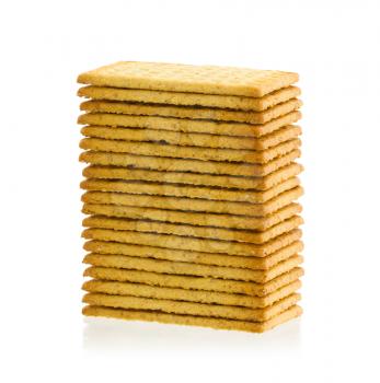 Simple crackers isolated on a white background