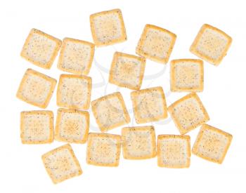 Simple square crackers isolated on a white background