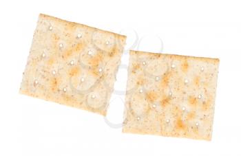 Small crackers isolated on a white background