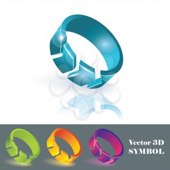 3d color symbols. Vector.