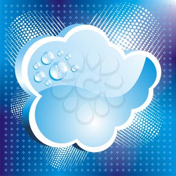 Abstract Cloud Background with water drops or dew.