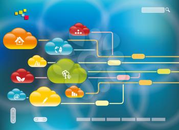 Cloud computing, technology connectivity concept 