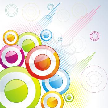 Abstract vector background with color circles and blots.