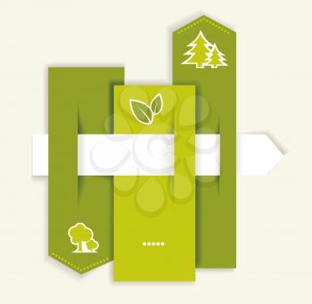 Vector Grey-green website with arrow. Ecology concept