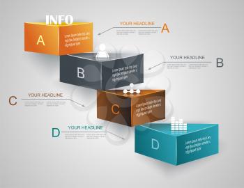 Step by step infographics illustration. levels of your data