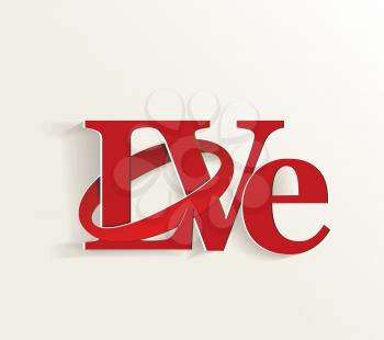 Lettering LOVE. For themes like Mother's Day, Valentine's Day, holidays. Vector illustration. 