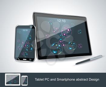 Set of vector blank generic tablet pc and smartphones. 