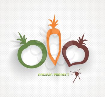 organic and farm fresh food badge and label