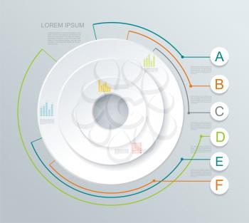 Business Infographics circle style. Can be used for diagram, number or step up options, web design. 