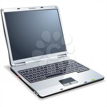 Laptop isolated on white background.  Vector illustration.