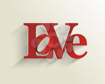 Lettering LOVE. For themes like Mother's Day, Valentine's Day, holidays. Vector illustration. 