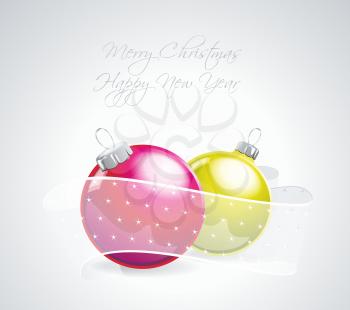 Christmas ball ornaments with ribbons