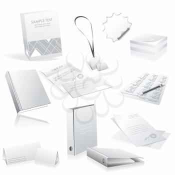 White office elements and accesories for corporate identity. 
