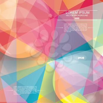 Glass bubble on abstract geometric 3D background. Vector illustration. 