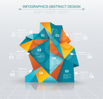 Business Infographics polygonal design style. Can be used for workflow layout,  diagram, number options, step up options, web design.