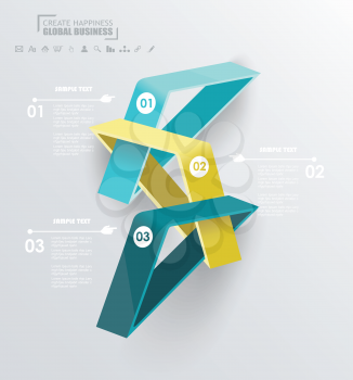 Abstract infographics design with numbered triangles - vector illustration