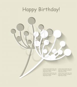 Birthday card with dandelion. Vector flower background