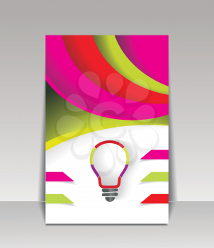 Vector brochure template design with creative light bulb 