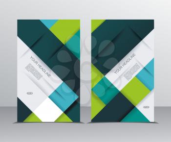 Vector brochure template design with cubes and  translucent folds elements.