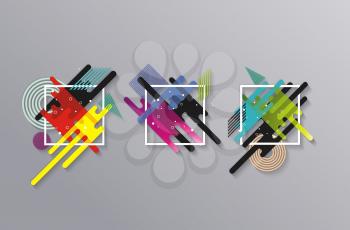 Colored signs  in abstract shape, vector background.