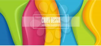 Color layers  in abstract shape, vector background.